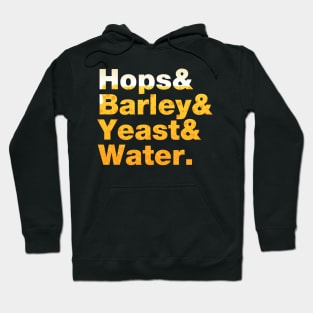 Beer Helvetica Name List Hops Barley Yeast Water Hoodie